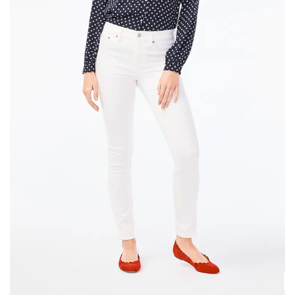 J.Crew Factory $80 8" Midrise Skinny Jean in White Denim Size 26X28 G1972 - Picture 1 of 5